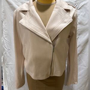 Lauren Conrad suede motorcycle jacket